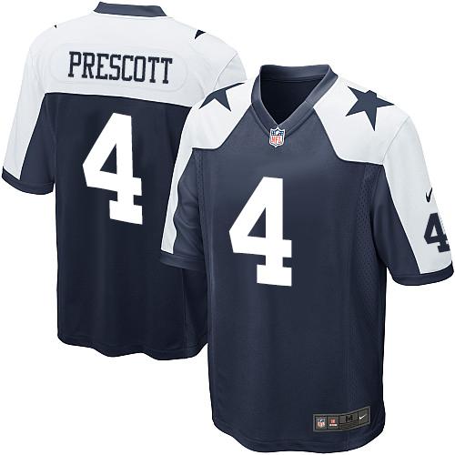 Cowboys #4 Dak Prescott Navy Blue Thanksgiving Throwback Youth Stitched Elite Jersey cheap jerseys for sale - CheapJerseys.Shop