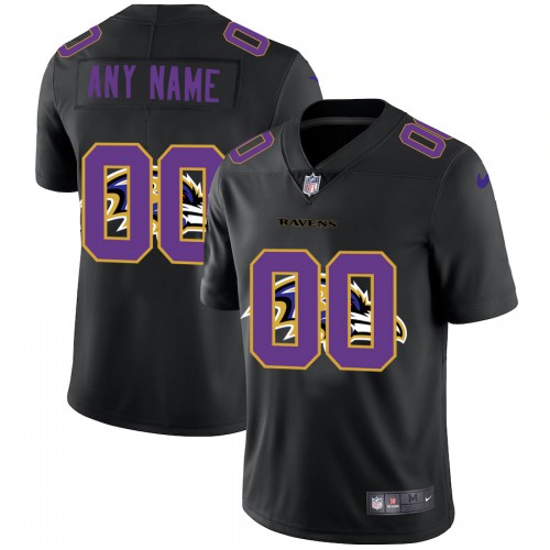 Baltimore Ravens Custom Men's Team Logo Dual Overlap Limited Jersey Black cheap jerseys for sale - CheapJerseys.Shop