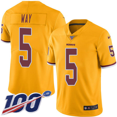 Washington Commanders #5 Tress Way Gold Youth Stitched Limited Rush 100th Season Jersey Youth cheap jerseys for sale - CheapJerseys.Shop