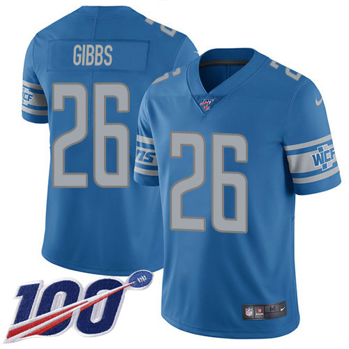 Lions #26 Jahmyr Gibbs Blue Team Color Youth Stitched 100th Season Vapor Untouchable Limited Jersey cheap jerseys for sale - CheapJerseys.Shop