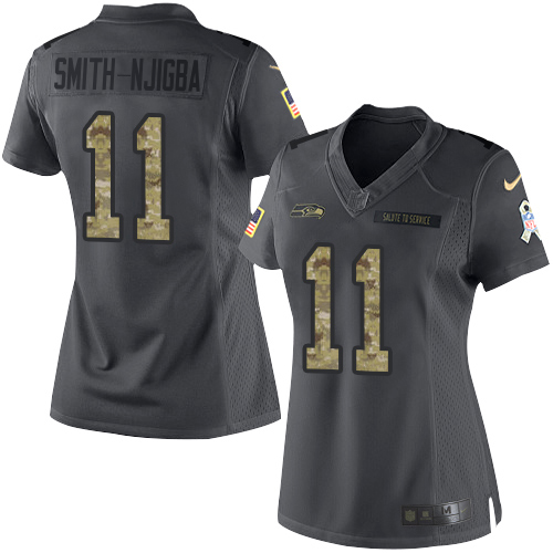 Seahawks #11 Jaxon Smith-Njigba Black Women's Stitched Limited 2016 Salute To Service Jersey cheap jerseys for sale - CheapJerseys.Shop