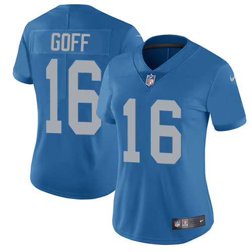 Detroit Lions #16 Jared Goff Blue Throwback Women's Stitched Vapor Untouchable Limited Jersey cheap jerseys for sale - CheapJerseys.Shop