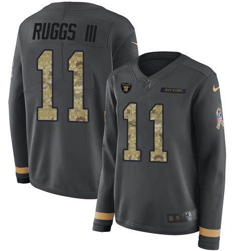 Las Vegas Raiders #11 Henry Ruggs III Anthracite Salute to Service Women's Stitched Limited Therma Long Sleeve Jersey Womens cheap jerseys for sale - CheapJerseys.Shop