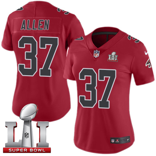 Atlanta Falcons #37 Ricardo Allen Red Super Bowl LI 51 Women's Stitched Limited Rush Jersey Womens cheap jerseys for sale - CheapJerseys.Shop