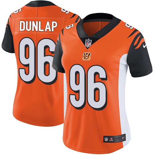 Cincinnati Bengals #96 Carlos Dunlap Orange Alternate Women's Stitched Vapor Untouchable Limited Jersey Womens cheap jerseys for sale - CheapJerseys.Shop