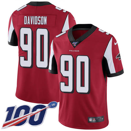 Atlanta Falcons #90 Marlon Davidson Red Team Color Youth Stitched 100th Season Vapor Untouchable Limited Jersey Youth cheap jerseys for sale - CheapJerseys.Shop