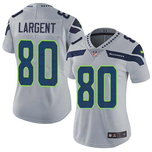 Seahawks #80 Steve Largent Grey Alternate Women's Stitched Vapor Untouchable Limited Jersey cheap jerseys for sale - CheapJerseys.Shop