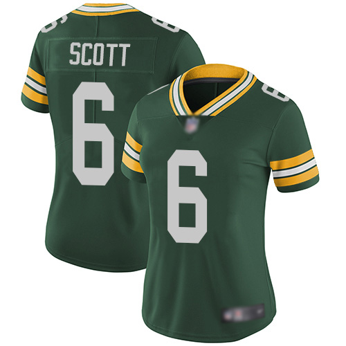 Green Bay Packers #6 JK Scott Green Team Color Women's Stitched Vapor Untouchable Limited Jersey Womens cheap jerseys for sale - CheapJerseys.Shop