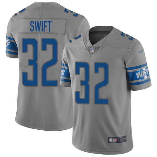 Detroit Lions #32 D'Andre Swift Gray Youth Stitched Limited Inverted Legend Jersey Youth cheap jerseys for sale - CheapJerseys.Shop
