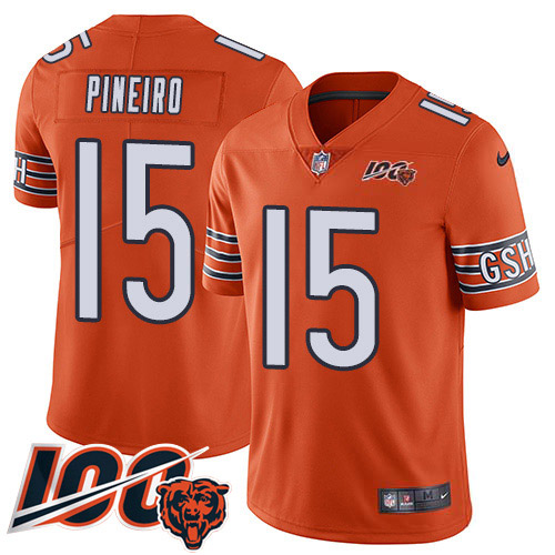 Chicago Bears #15 Eddy Pineiro Orange Men's 100th Season Stitched Limited Rush Jersey Men's cheap jerseys for sale - CheapJerseys.Shop
