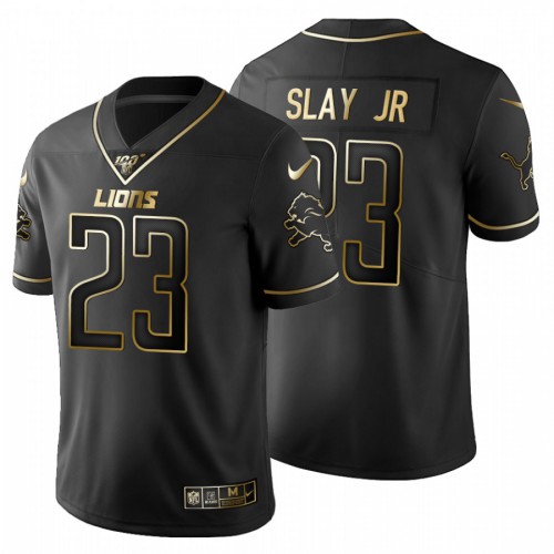 Detroit Detroit Lions #23 Darius Slay Jr Men's Black Golden Limited 100 Jersey Men's cheap jerseys for sale - CheapJerseys.Shop