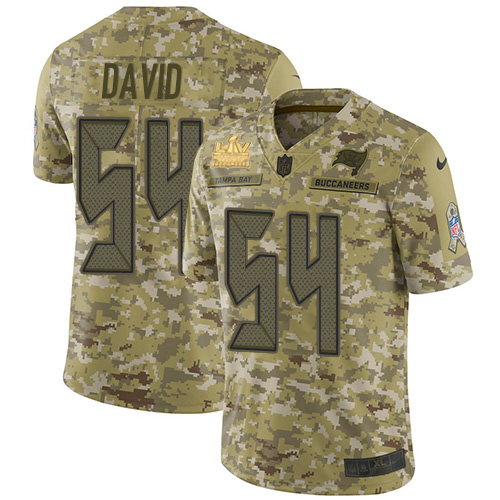 Buccaneers #54 Lavonte David Camo Men's Super Bowl LV Champions Patch Stitched Limited 2018 Salute To Service Jersey cheap jerseys for sale - CheapJerseys.Shop