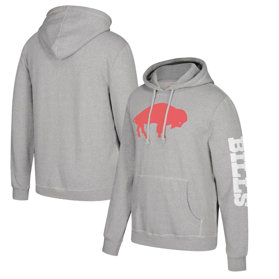 Buffalo Bills Mitchell & Ness Classic Team Pullover Hoodie Heathered Gray cheap jerseys for sale - CheapJerseys.Shop