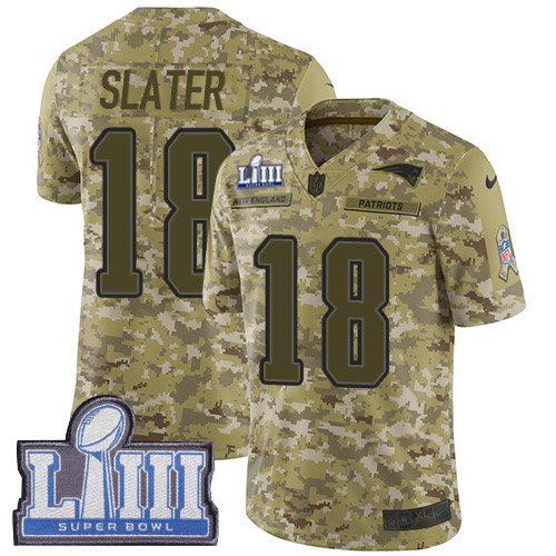 Patriots #18 Matt Slater Camo Super Bowl LIII Bound Men's Stitched Limited 2018 Salute To Service Jersey cheap jerseys for sale - CheapJerseys.Shop