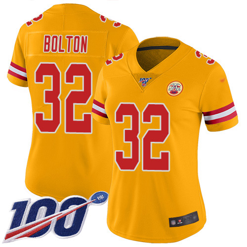 Chiefs #32 Nick Bolton Gold Women's Stitched Limited Inverted Legend 100th Season Jersey cheap jerseys for sale - CheapJerseys.Shop