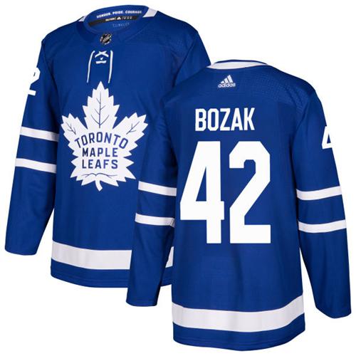 Maple Toronto Maple Leafs #42 Tyler Bozak Blue Home Authentic Stitched Jersey Men's cheap jerseys for sale - CheapJerseys.Shop
