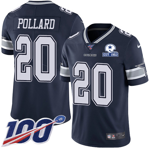 Cowboys #20 Tony Pollard Navy Blue Team Color Men's Stitched With Established In 1960 Patch 100th Season Vapor Untouchable Limited Jersey cheap jerseys for sale - CheapJerseys.Shop