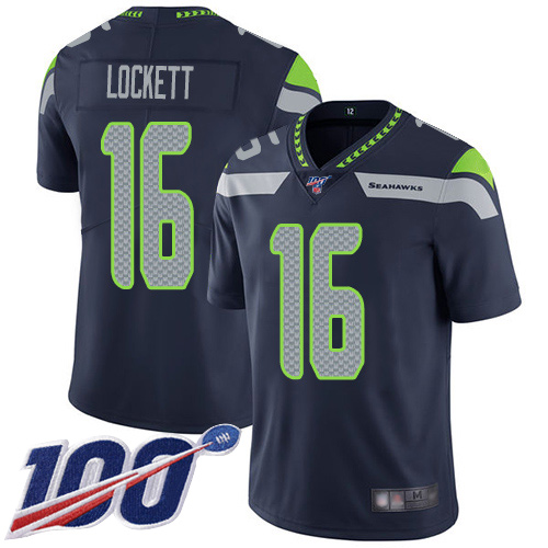 Seahawks #16 Tyler Lockett Steel Blue Team Color Men's Stitched 100th Season Vapor Limited Jersey cheap jerseys for sale - CheapJerseys.Shop