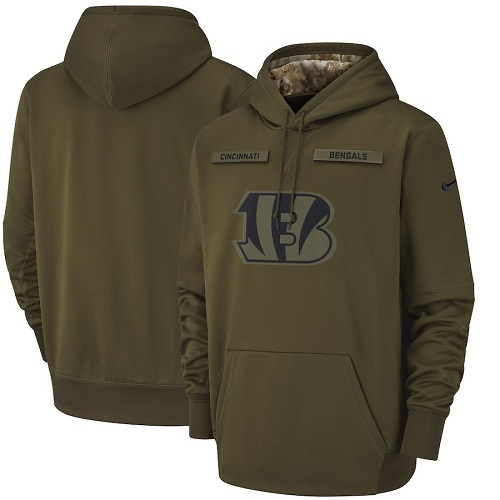 Men's Cincinnati Bengals Olive Salute To Service Sideline Therma Performance Pullover Hoodie cheap jerseys for sale - CheapJerseys.Shop