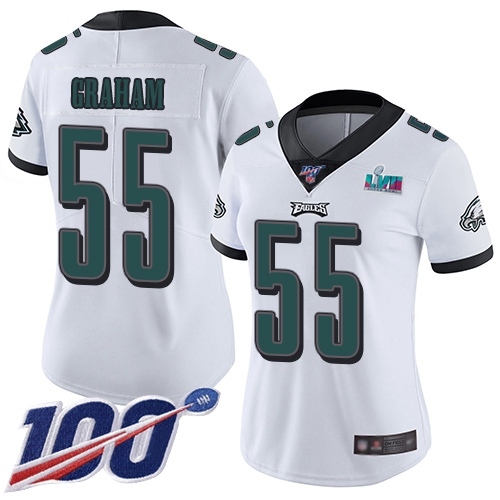 Eagles #55 Brandon Graham White Super Bowl LVII Patch Women's Stitched 100th Season Vapor Limited Jersey cheap jerseys for sale - CheapJerseys.Shop