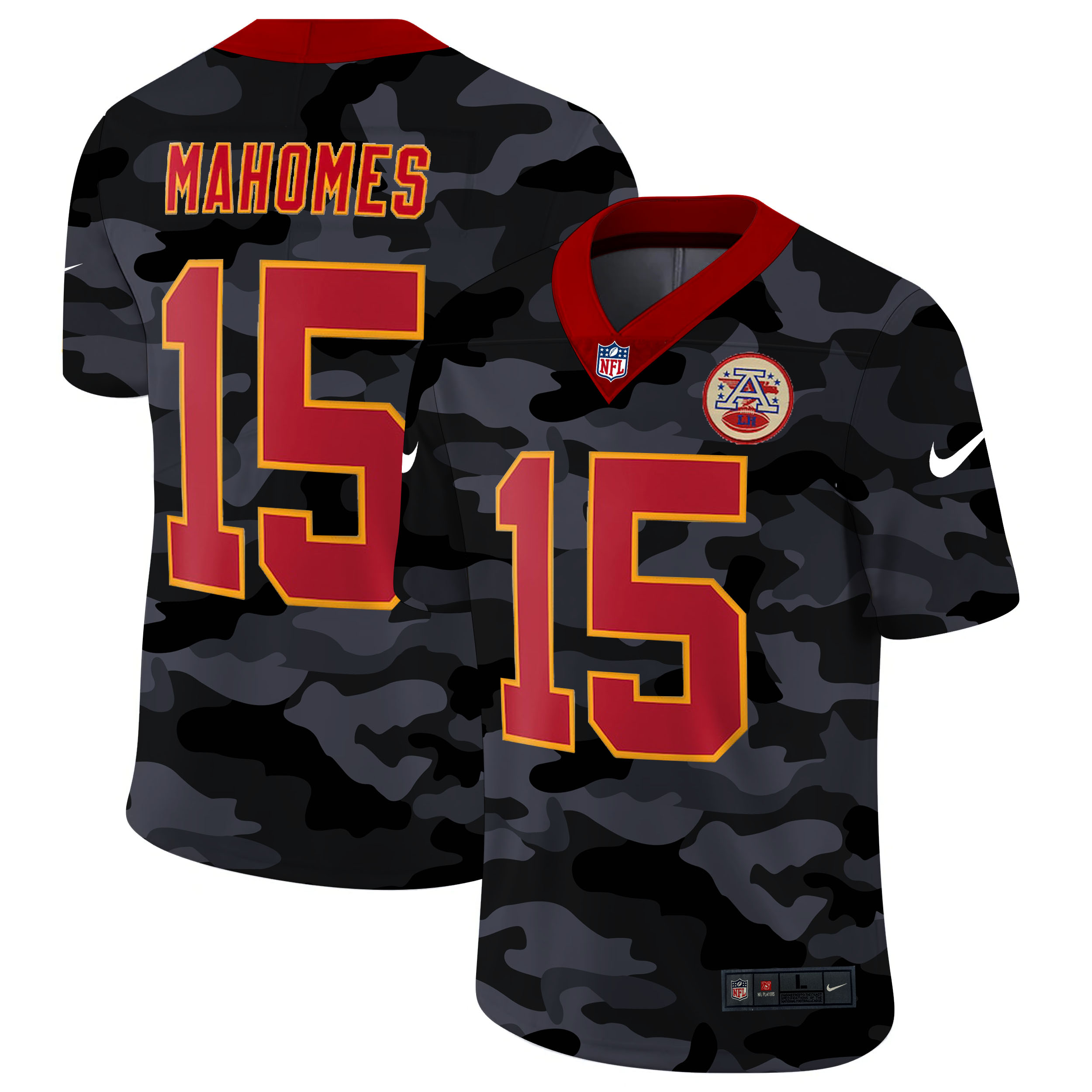 Kansas City Chiefs #15 Patrick Mahomes Men's 2020 Black CAMO Red Vapor Untouchable Limited Stitched Jersey cheap jerseys for sale - CheapJerseys.Shop