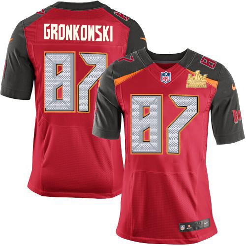 Buccaneers #87 Rob Gronkowski Red Team Color Men's Super Bowl LV Champions Patch Stitched Vapor Untouchable Elite Jersey cheap jerseys for sale - CheapJerseys.Shop