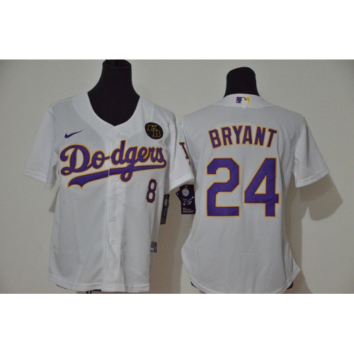 Los Angeles Los Angeles Dodgers #8 #24 Kobe Bryant Women White Purple No. Cool Base 2020 KB Patch Jersey Womens cheap jerseys for sale - CheapJerseys.Shop