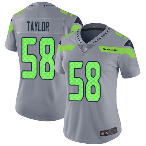 Seattle Seahawks #58 Darrell Taylor Gray Women's Stitched Limited Inverted Legend Jersey Womens cheap jerseys for sale - CheapJerseys.Shop