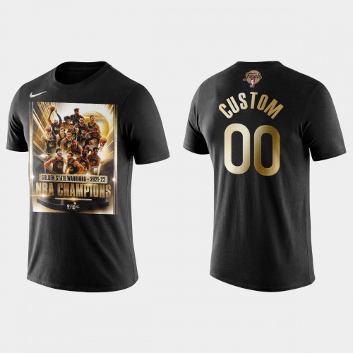 Golden State Warriors Custom Men's Black 2021-22 Finals Champions T-Shirt cheap jerseys for sale - CheapJerseys.Shop