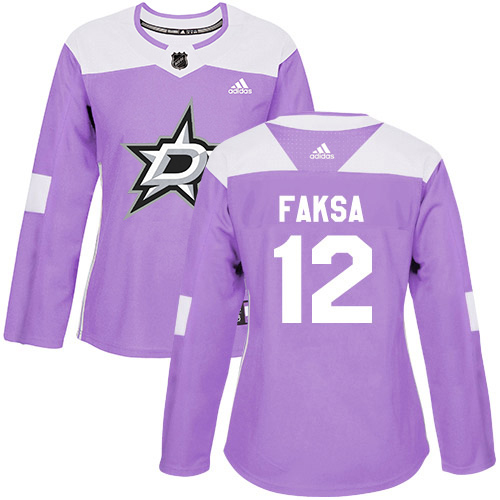 Dallas Stars #12 Radek Faksa Purple Authentic Fights Cancer Women's Stitched Jersey Womens cheap jerseys for sale - CheapJerseys.Shop