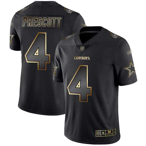 Cowboys #4 Dak Prescott Black/Gold Men's Stitched Vapor Untouchable Limited Jersey cheap jerseys for sale - CheapJerseys.Shop
