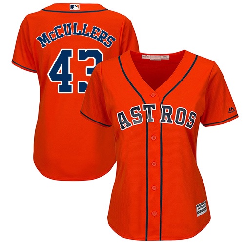 Houston Astros #43 Lance McCullers Orange Alternate Women's Stitched Jersey Womens cheap jerseys for sale - CheapJerseys.Shop