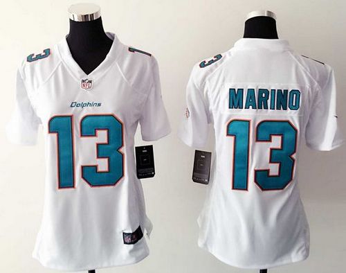 Dolphins #13 Dan Marino White Women's Stitched Elite Jersey cheap jerseys for sale - CheapJerseys.Shop