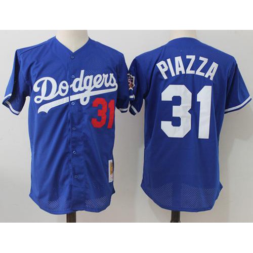Mitchell And Ness 1997 Los Angeles Dodgers #31 Mike Piazza Blue Throwback Stitched Jersey Men's cheap jerseys for sale - CheapJerseys.Shop