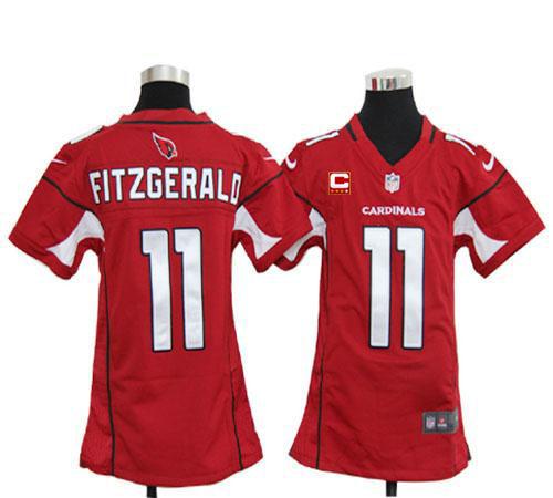 Cardinals #11 Larry Fitzgerald Red Team Color With C Patch Youth Stitched Elite Jersey cheap jerseys for sale - CheapJerseys.Shop