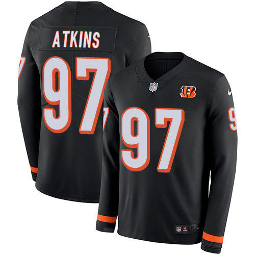 Cincinnati Bengals #97 Geno Atkins Black Team Color Men's Stitched Limited Therma Long Sleeve Jersey Men's cheap jerseys for sale - CheapJerseys.Shop