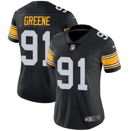 Pittsburgh Steelers #91 Kevin Greene Black Alternate Women's Stitched Vapor Untouchable Limited Jersey Womens cheap jerseys for sale - CheapJerseys.Shop