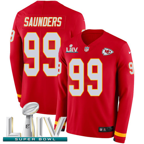Kansas City Chiefs #99 Khalen Saunders Red Super Bowl LIV 2020 Team Color Youth Stitched Limited Therma Long Sleeve Jersey Youth cheap jerseys for sale - CheapJerseys.Shop