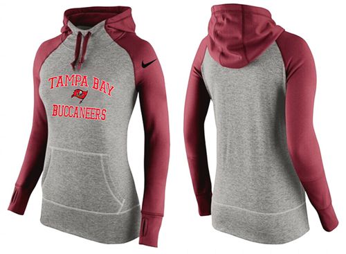Women's Tampa Bay Buccaneers Performance Hoodie Grey & Red_2 cheap jerseys for sale - CheapJerseys.Shop