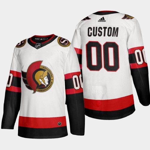 Ottawa Senators Custom Men's 2020-21 Authentic Player Away Stitched Jersey White cheap jerseys for sale - CheapJerseys.Shop