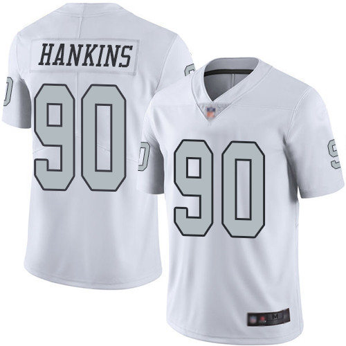 Las Vegas Raiders #90 Johnathan Hankins White Men's Stitched Limited Rush Jersey Men's cheap jerseys for sale - CheapJerseys.Shop
