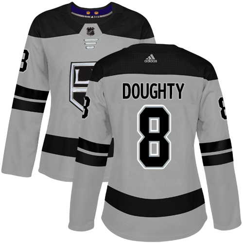 Los Angeles Kings #8 Drew Doughty Gray Alternate Authentic Women's Stitched Jersey Womens cheap jerseys for sale - CheapJerseys.Shop