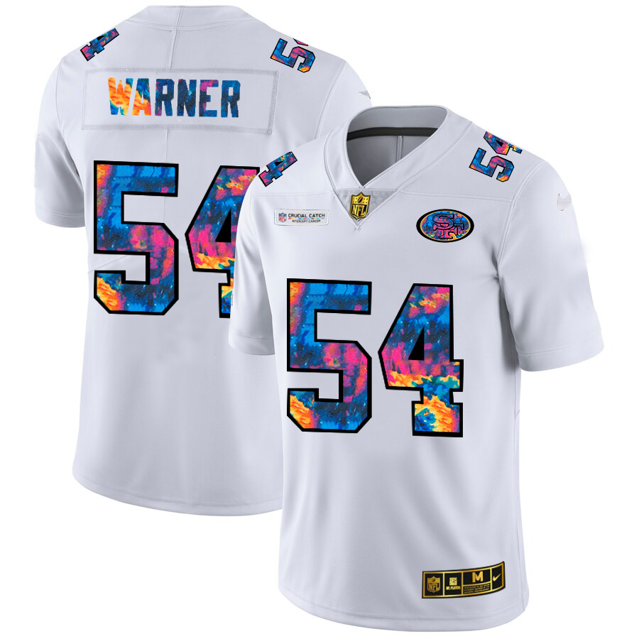 San Francisco 49ers #54 Fred Warner Men's White Multi-Color 2020 Crucial Catch Limited Jersey cheap jerseys for sale - CheapJerseys.Shop