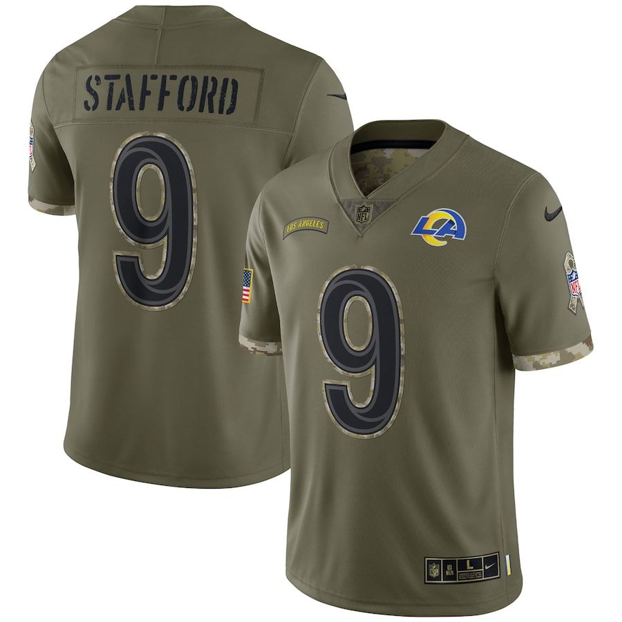Los Angeles Rams #9 Matthew Stafford Men's 2022 Salute To Service Limited Jersey - Olive cheap jerseys for sale - CheapJerseys.Shop