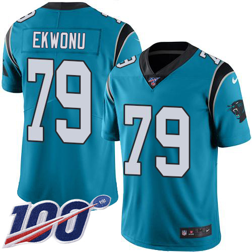Panthers #79 Ikem Ekwonu Blue Alternate Men's Stitched 100th Season Vapor Untouchable Limited Jersey cheap jerseys for sale - CheapJerseys.Shop