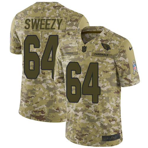 Arizona Cardinals #64 J.R. Sweezy Camo Men's Stitched Limited 2018 Salute To Service Jersey Men's cheap jerseys for sale - CheapJerseys.Shop