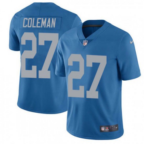 Detroit Lions #27 Justin Coleman Blue Throwback Men's Stitched Vapor Untouchable Limited Jersey Men's cheap jerseys for sale - CheapJerseys.Shop