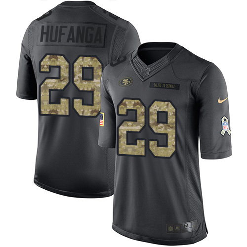 49ers #29 Talanoa Hufanga Black Men's Stitched Limited 2016 Salute To Service Jersey cheap jerseys for sale - CheapJerseys.Shop