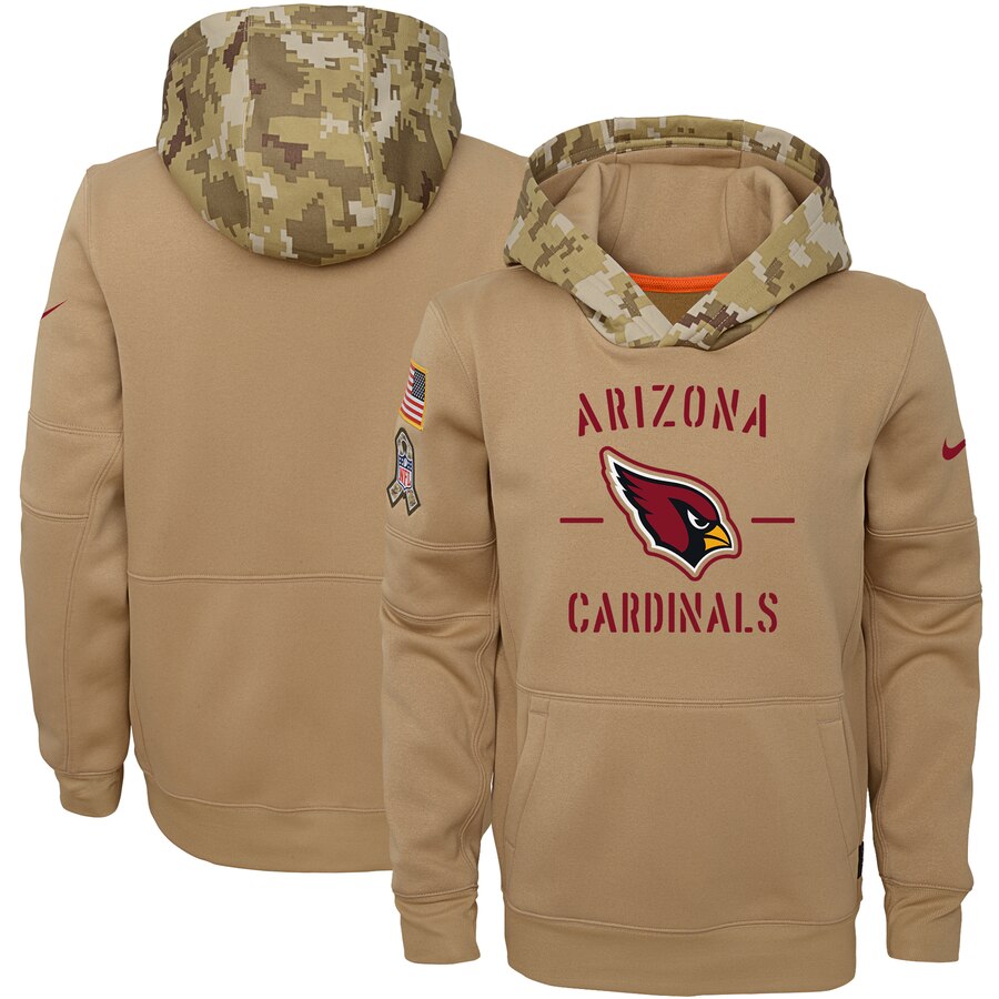 Youth Arizona Cardinals Khaki 2019 Salute To Service Therma Pullover Hoodie cheap jerseys for sale - CheapJerseys.Shop