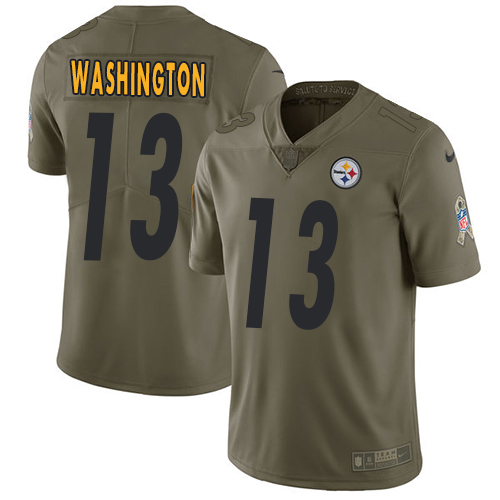Pittsburgh Steelers #13 James Washington Olive Youth Stitched Limited 2017 Salute to Service Jersey Youth cheap jerseys for sale - CheapJerseys.Shop